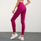 Women High Waist Butter Yoga Leggings, Solid Color Cropped Gym Pants with Back Pocket for Athletic Jogging & Training