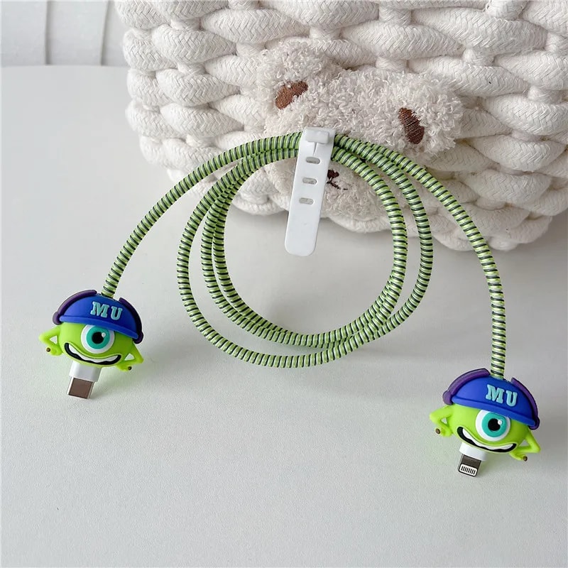 Cartoon Cable Protector for iPhone, Charger Cover & Data Line Winder, Stitch Style Charger Protection Guard