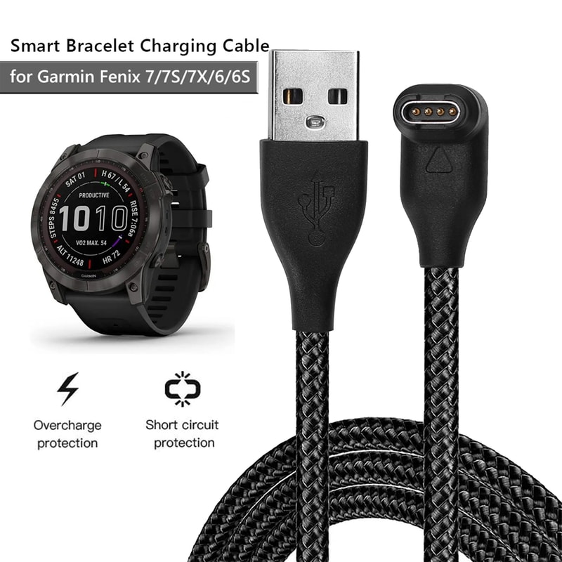 Premium USB Charger Cable for Garmin Fenix, Vivoactive 3, Forerunner 945 Fast Charge & Sync Cord
