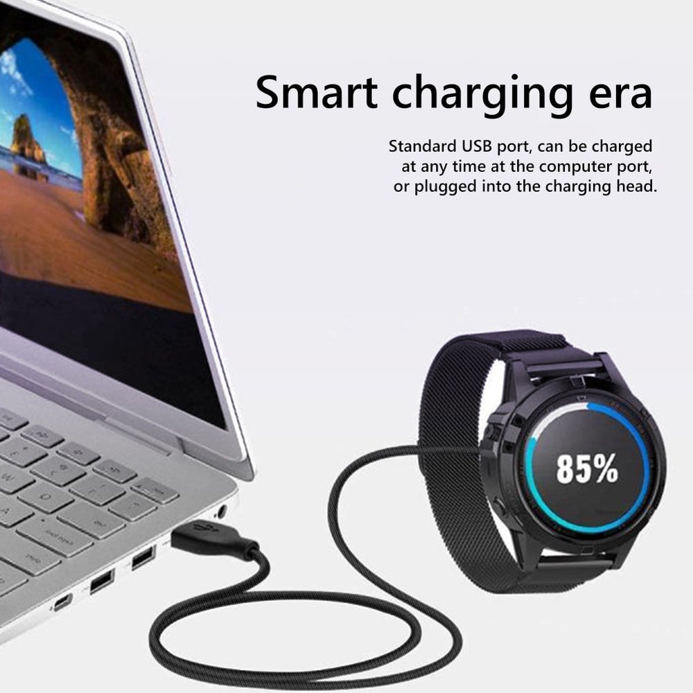 Premium USB Charger Cable for Garmin Fenix, Vivoactive 3, Forerunner 945 Fast Charge & Sync Cord