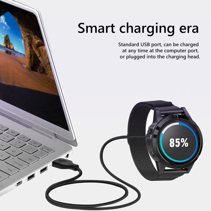 Premium USB Charger Cable for Garmin Fenix, Vivoactive 3, Forerunner 945 Fast Charge & Sync Cord