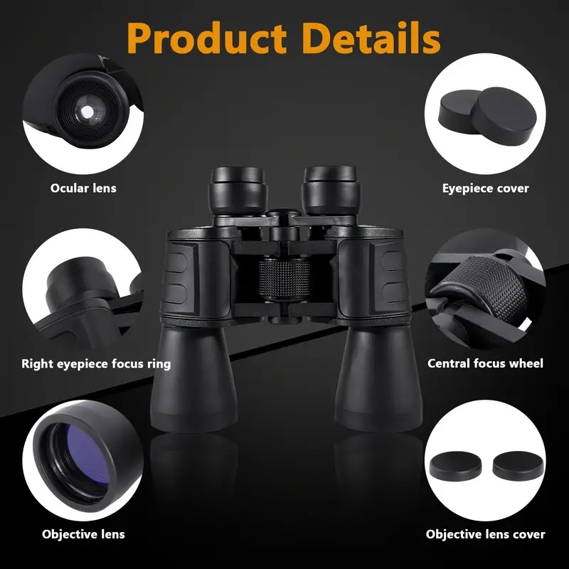 20x50 Military Binoculars For Hunting HighMagnification BAK4 Prism Long Range Telescope 3