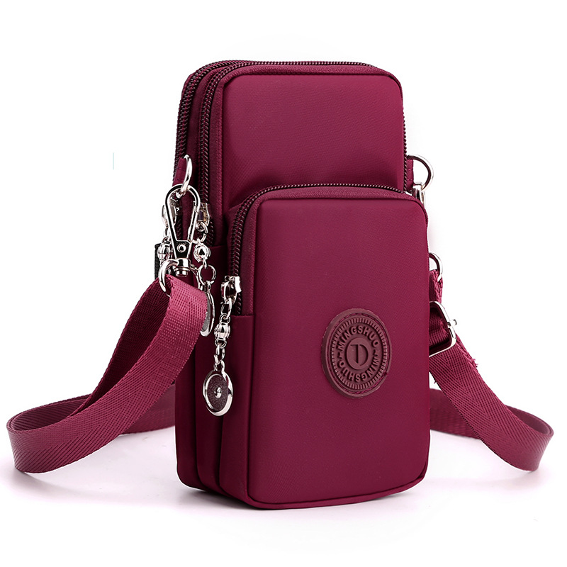Nylon Cell Phone Bag for Women Small Crossbody Travel Purse, Coin Wallet Shoulder Strap Bag, Lightweight Mobile Phone