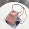 Candy Color Casual Drawstring Crossbody Bag for Women, Mini Bucket Shoulder Purse Wallet for Mobile Phone