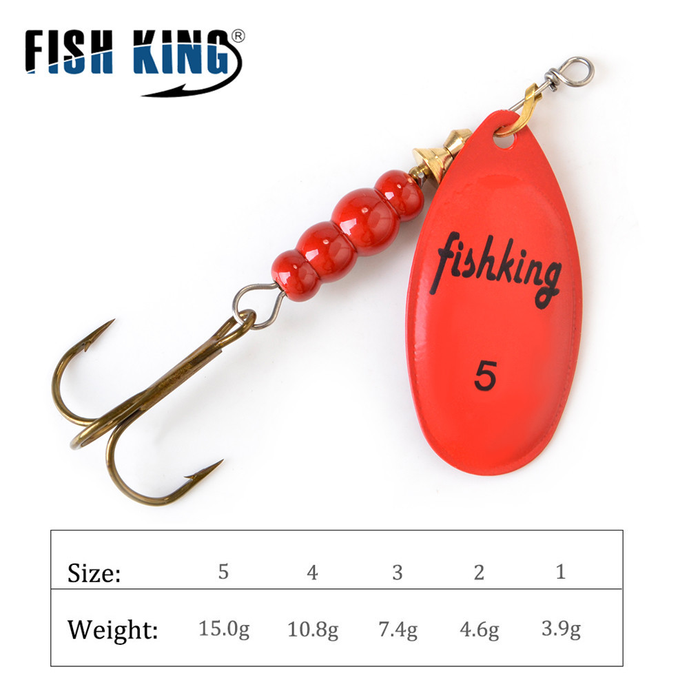 FISH KING Rotating Spinner Spoon Lures Metal Fishing Lure With Treble Hooks For Pike  Freshwater Pr 2