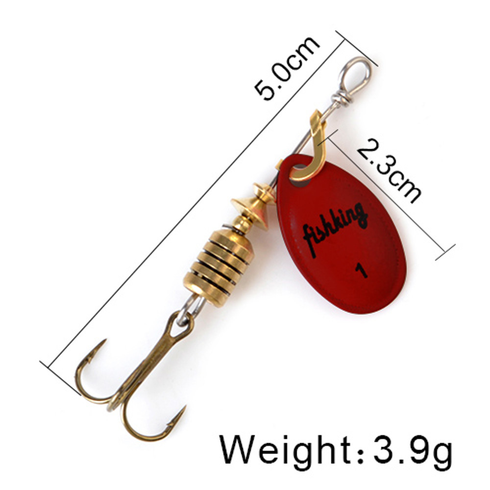 FISH KING Rotating Spinner Spoon Lures Metal Fishing Lure With Treble Hooks For Pike  Freshwater Pr 11