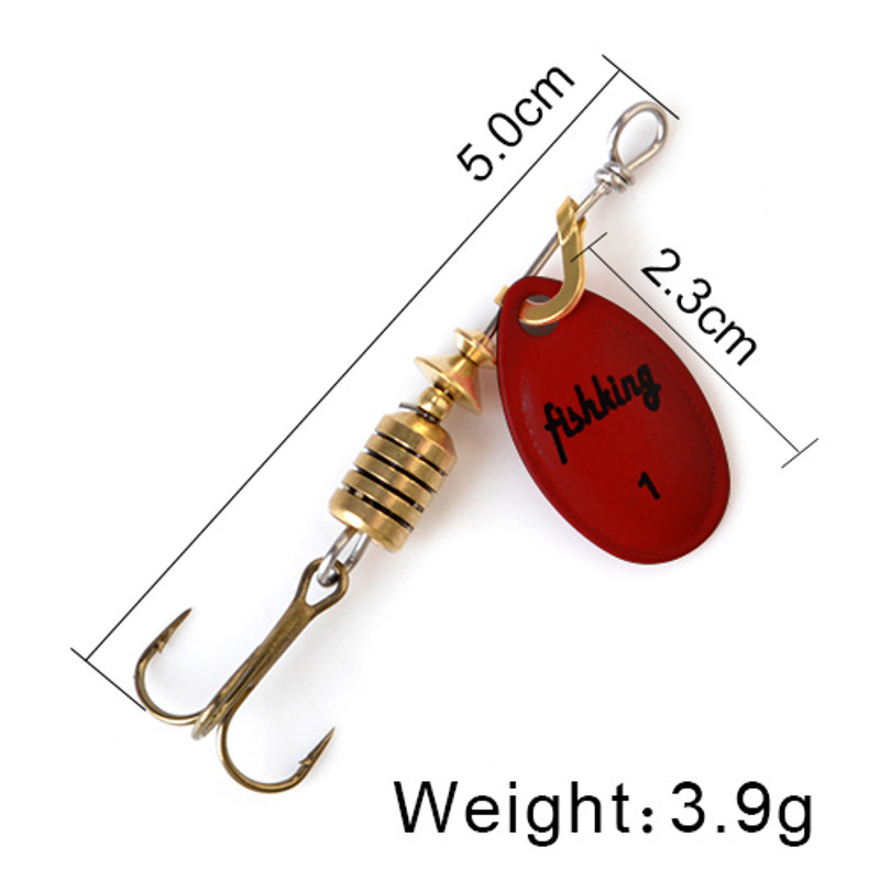FISH KING Rotating Spinner Spoon Lures Metal Fishing Lure With Treble Hooks For Pike  Freshwater Pr 11