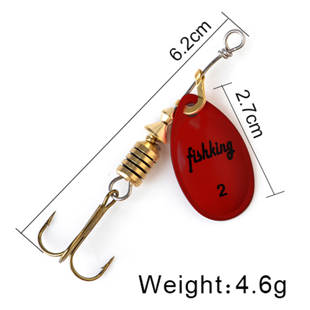 FISH KING Rotating Spinner Spoon Lures Metal Fishing Lure With Treble Hooks For Pike  Freshwater Pr 12