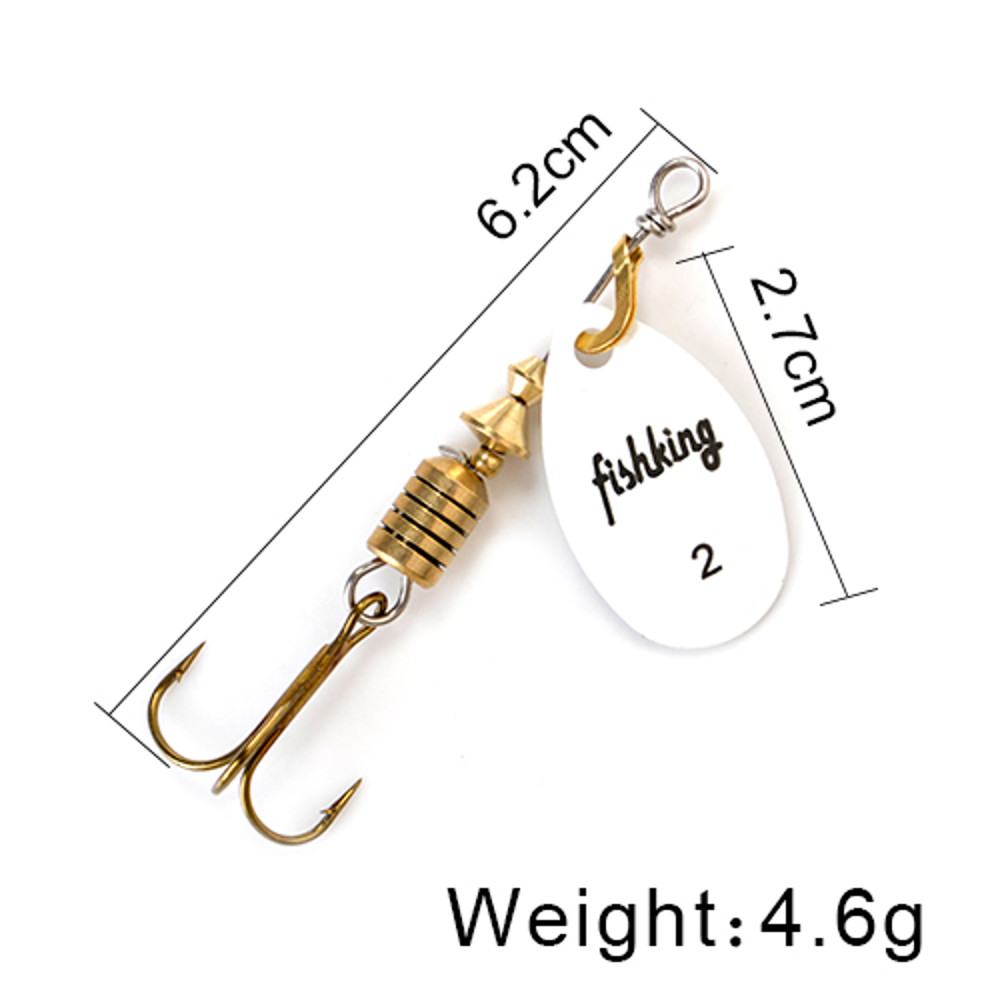 FISH KING Rotating Spinner Spoon Lures Metal Fishing Lure With Treble Hooks For Pike  Freshwater Pr 17
