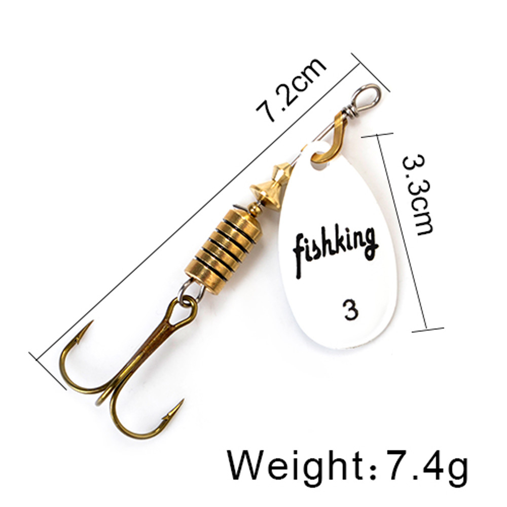 FISH KING Rotating Spinner Spoon Lures Metal Fishing Lure With Treble Hooks For Pike  Freshwater Pr 18