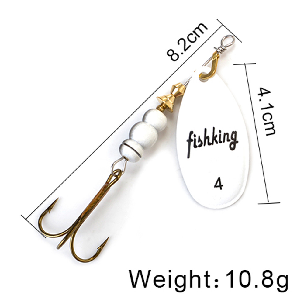 FISH KING Rotating Spinner Spoon Lures Metal Fishing Lure With Treble Hooks For Pike  Freshwater Pr 19