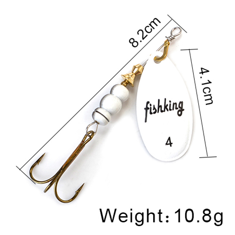 FISH KING Rotating Spinner Spoon Lures Metal Fishing Lure With Treble Hooks For Pike  Freshwater Pr 19