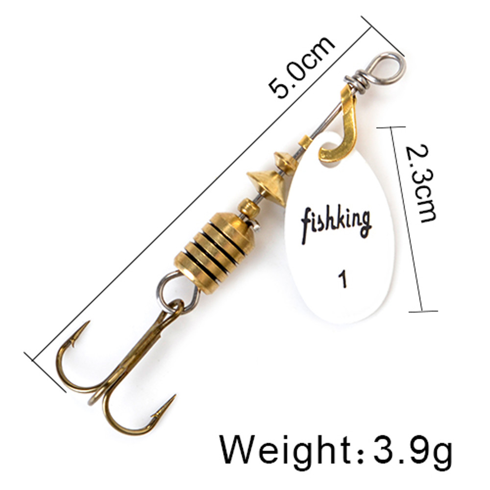 FISH KING Rotating Spinner Spoon Lures Metal Fishing Lure With Treble Hooks For Pike  Freshwater Pr 21