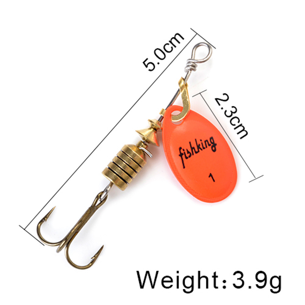 FISH KING Rotating Spinner Spoon Lures Metal Fishing Lure With Treble Hooks For Pike  Freshwater Pr 24
