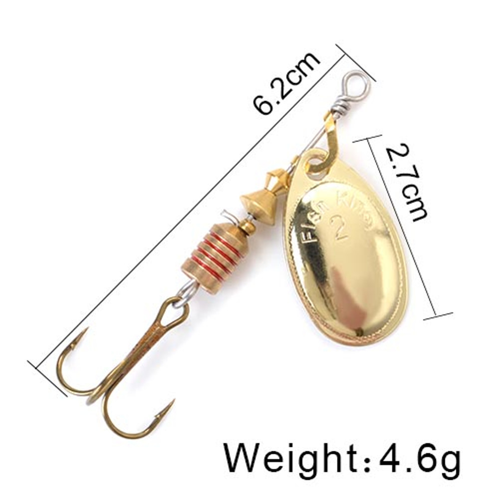 FISH KING Rotating Spinner Spoon Lures Metal Fishing Lure With Treble Hooks For Pike  Freshwater Pr 27