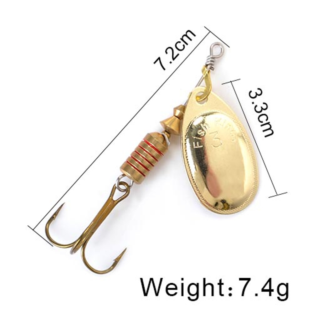 FISH KING Rotating Spinner Spoon Lures Metal Fishing Lure With Treble Hooks For Pike  Freshwater Pr 28