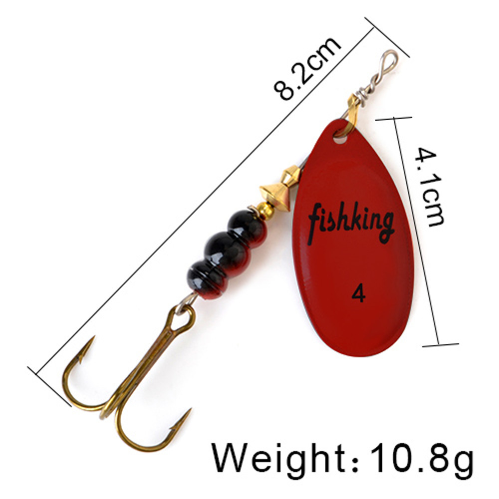 FISH KING Rotating Spinner Spoon Lures Metal Fishing Lure With Treble Hooks For Pike  Freshwater Pr 34