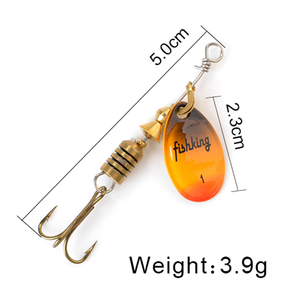 FISH KING Rotating Spinner Spoon Lures Metal Fishing Lure With Treble Hooks For Pike  Freshwater Pr 36