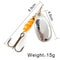 FISH KING Rotating Spinner Spoon Lures Metal Fishing Lure With Treble Hooks For Pike Freshwater Pr 38