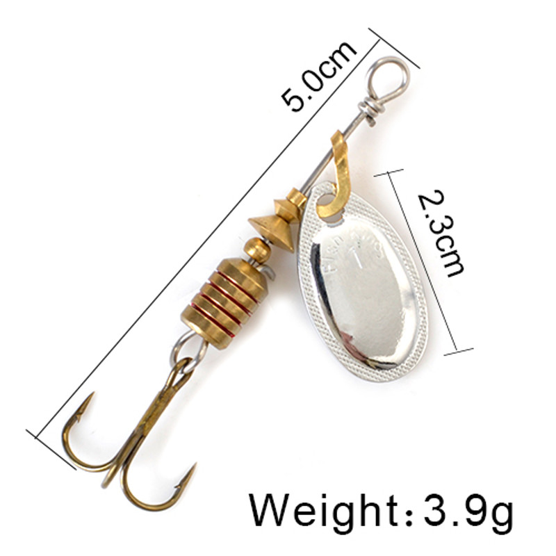 FISH KING Rotating Spinner Spoon Lures Metal Fishing Lure With Treble Hooks For Pike  Freshwater Pr 40