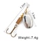 FISH KING Rotating Spinner Spoon Lures Metal Fishing Lure With Treble Hooks For Pike Freshwater Pr 42