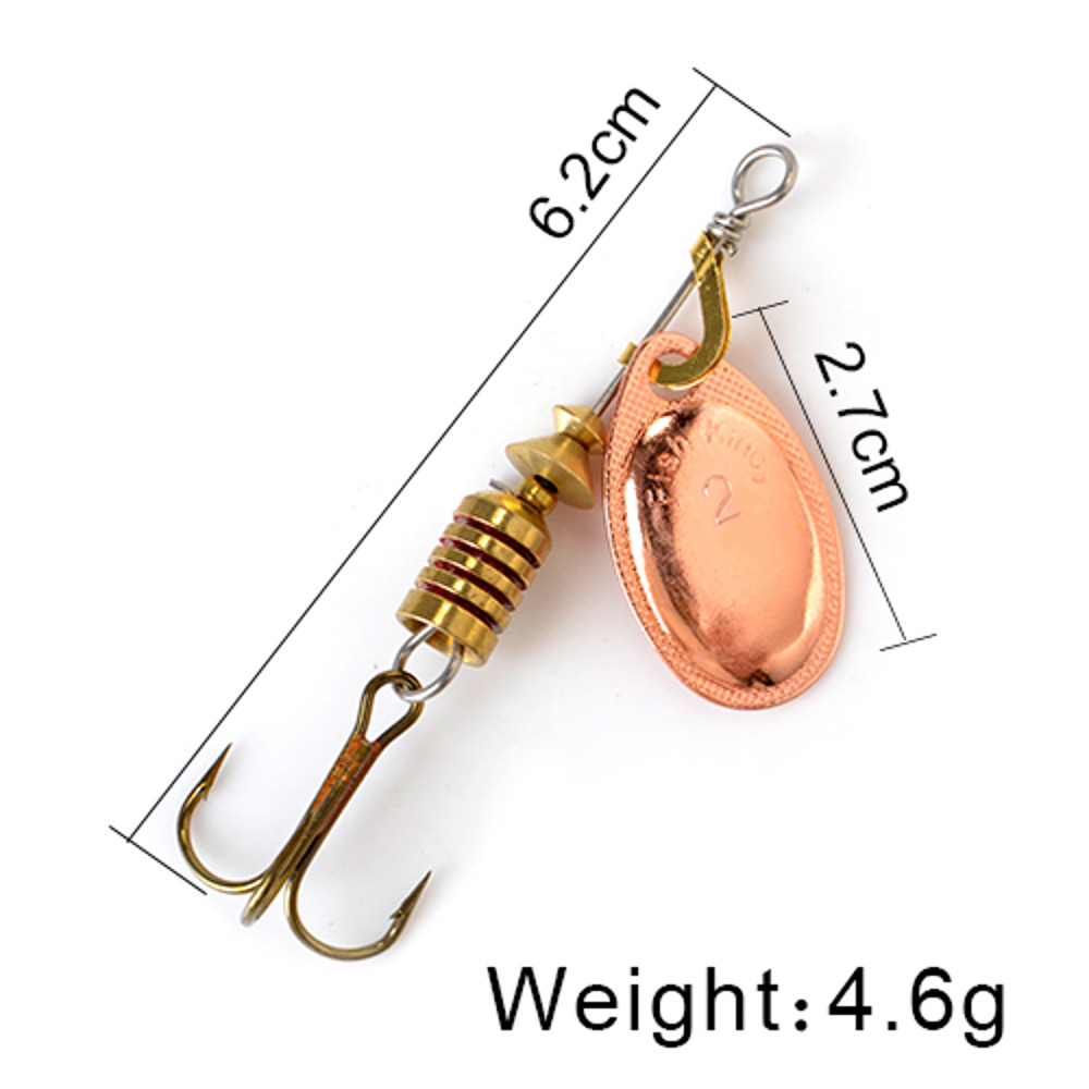 FISH KING Rotating Spinner Spoon Lures Metal Fishing Lure With Treble Hooks For Pike  Freshwater Pr 43