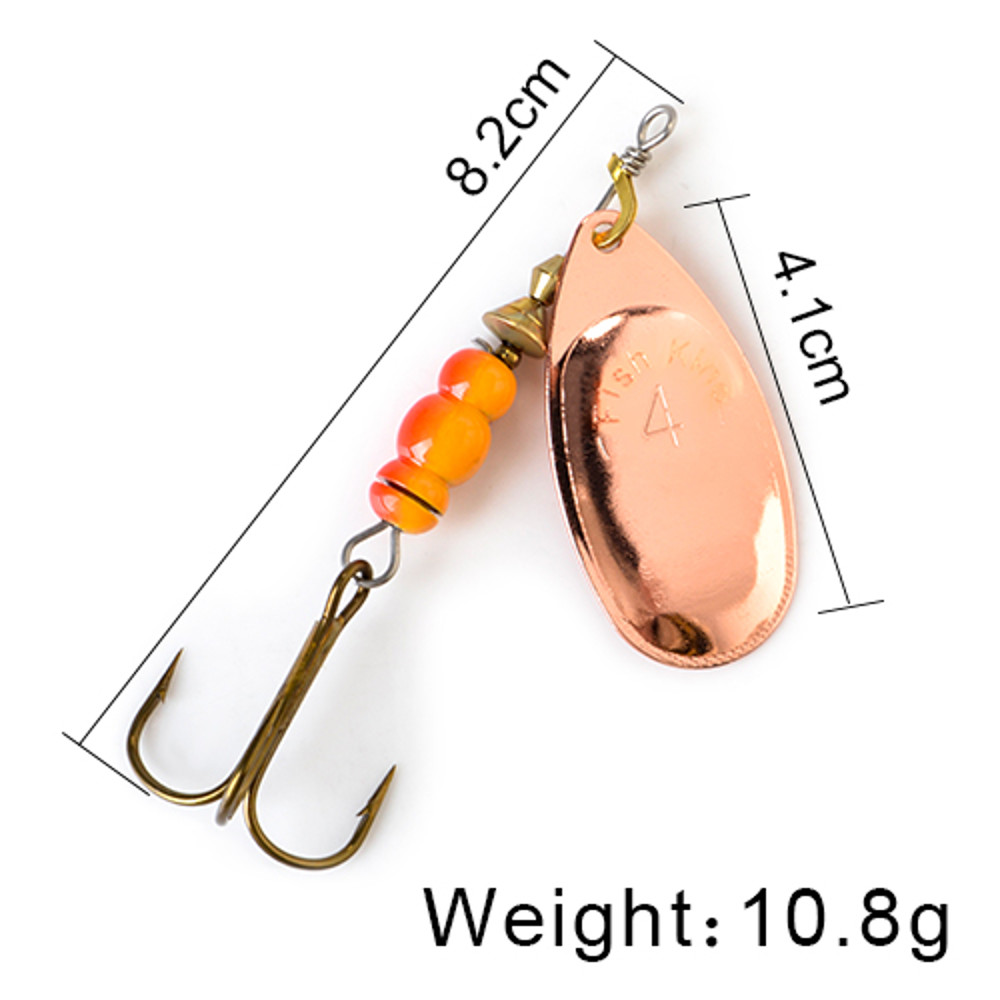 FISH KING Rotating Spinner Spoon Lures Metal Fishing Lure With Treble Hooks For Pike  Freshwater Pr 45