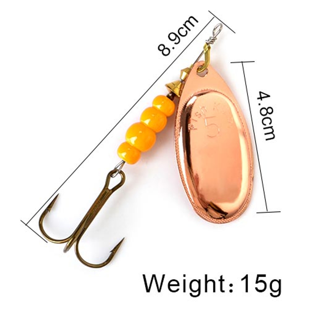 FISH KING Rotating Spinner Spoon Lures Metal Fishing Lure With Treble Hooks For Pike  Freshwater Pr 46