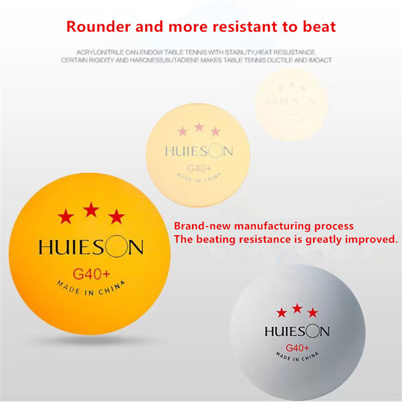 New Huieson 3 Star ABS Table Tennis Balls ITTFGrade Ping Pong Balls For School Club  Tournament Use 2
