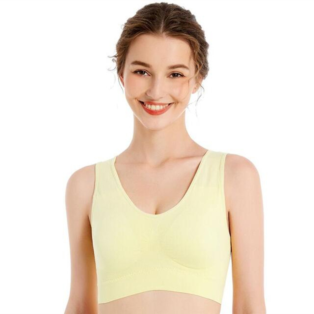 Wireless Seamless Thin Bra, Plus Size Non-Underwire Brassiere for Women Yoga, Sports & Everyday Comfort