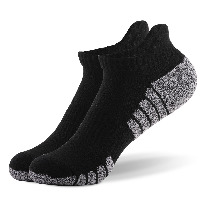 Low Cut Breathable Sports Socks for Men Women, Thickened Terry Mesh Boat Socks Non-Slip Shock Absorbing Running Ankle