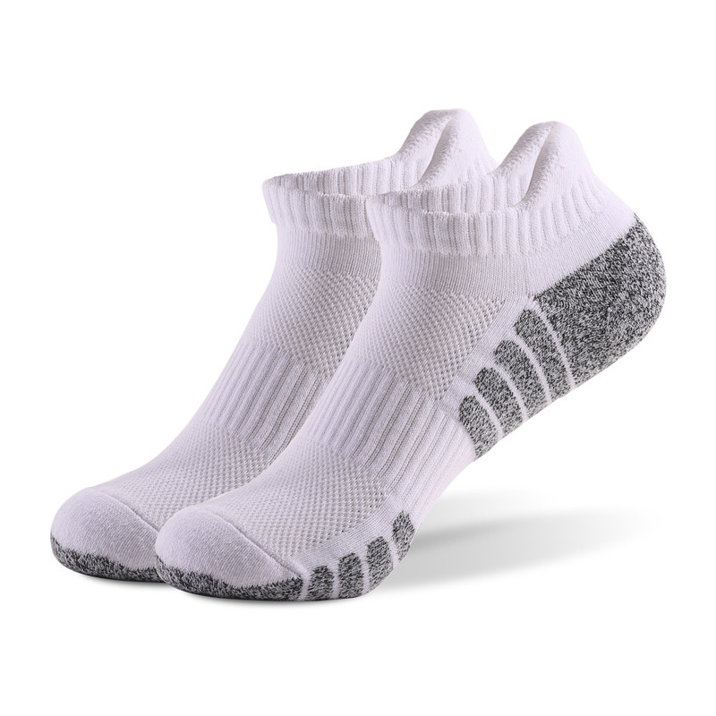 Low Cut Breathable Sports Socks for Men Women, Thickened Terry Mesh Boat Socks Non-Slip Shock Absorbing Running Ankle