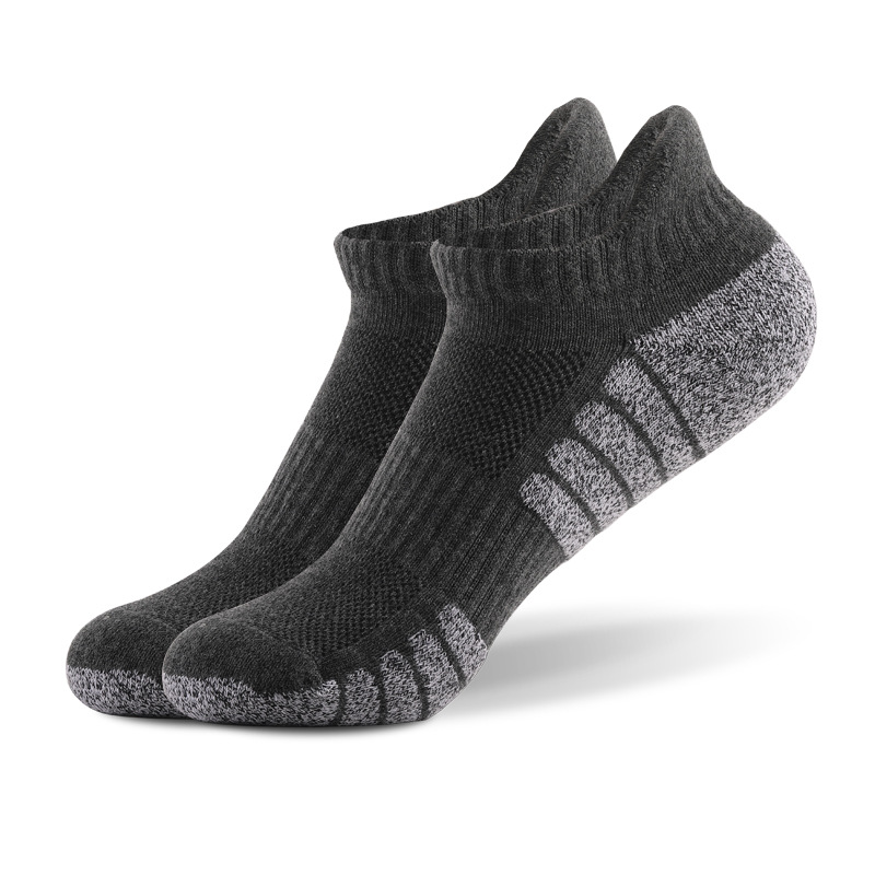 Low Cut Breathable Sports Socks for Men Women, Thickened Terry Mesh Boat Socks Non-Slip Shock Absorbing Running Ankle