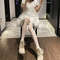 Japanese Classic Lolita Lace Mesh Stockings Retro Floral Rattan White Pantyhose Hollowed Out Bottomed Tights for Cosplay