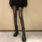 Japanese Classic Lolita Lace Mesh Stockings Retro Floral Rattan White Pantyhose Hollowed Out Bottomed Tights for Cosplay