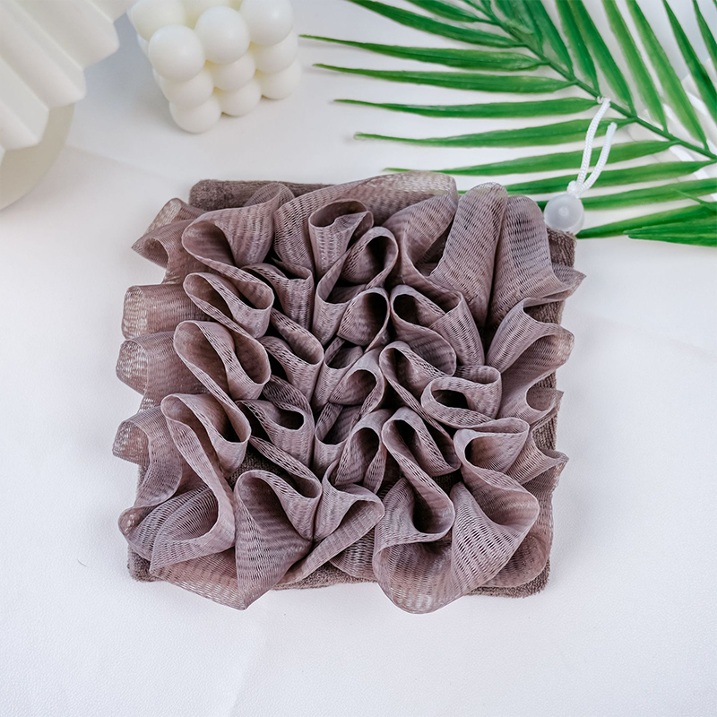 2-in-1 Bath Ball Towel Loofah with Drawstring Closure for Soap Soft Exfoliating Mesh Shower Sponge for Skin Care