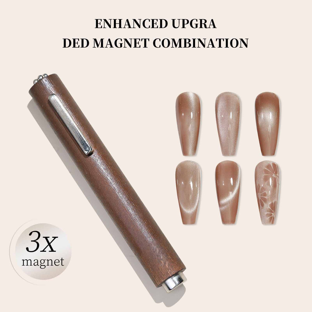 3-in-1 Multifunctional Magnetic Cat's Eye Gel – Large Cylinder Super Strong Magnet for Nail Polish Line Effect Nail Art