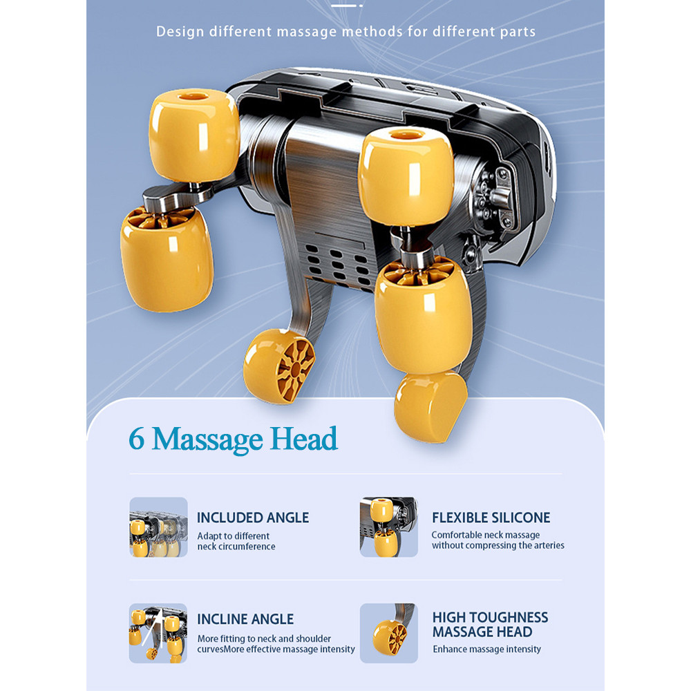 Wireless Trapezius Neck Back Massager With 8 Heads Electric Kneading Massage Shawl For Neck Shoulde