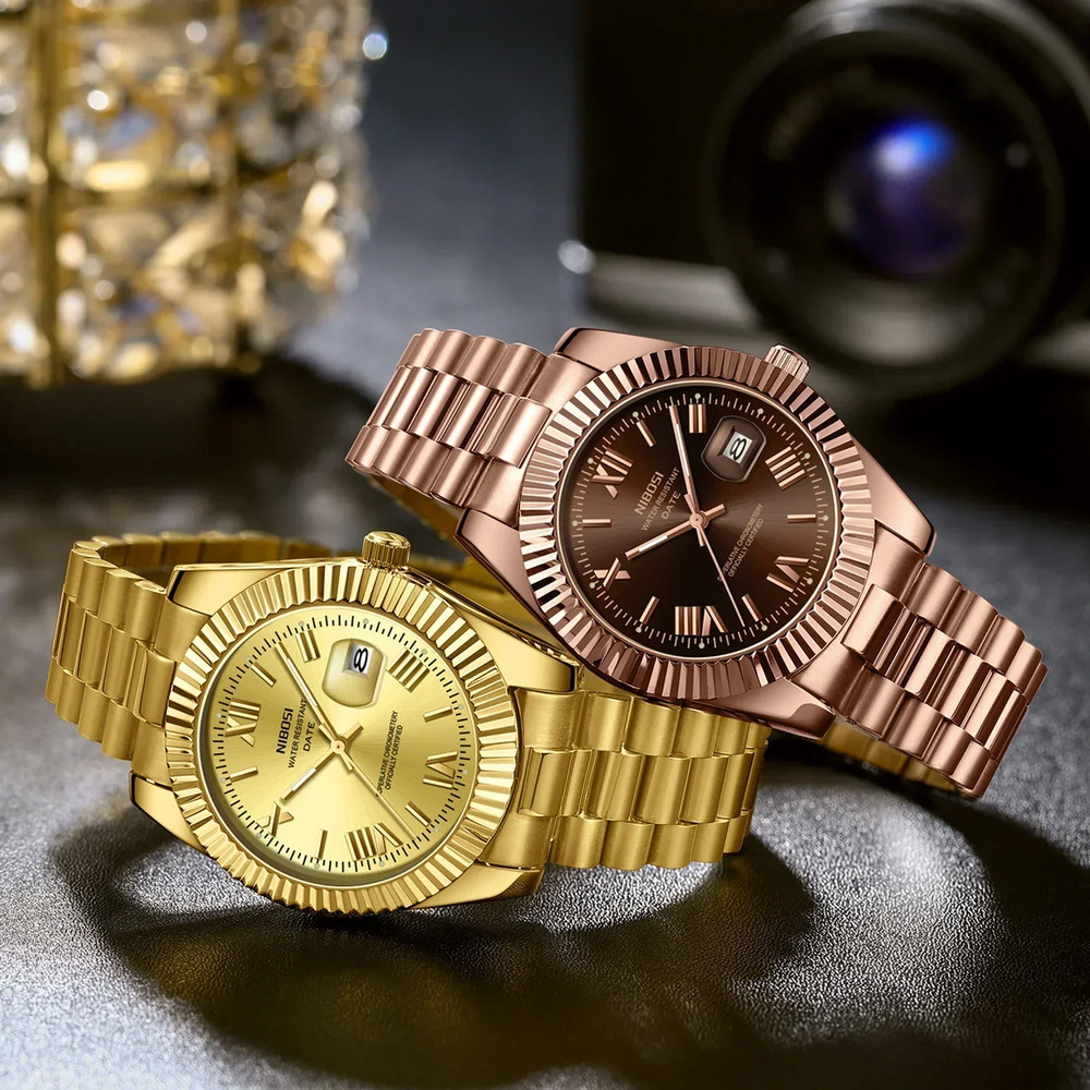 Waterproof Men's Quartz Watch, Stainless Steel Date Clock, Luminous Sport Wristwatch Luxury Style