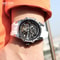 Automatic Mechanical Watch Men Skeleton Dial Waterproof Sport Wristwatch Stainless Steel Case Silic 2