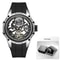 Automatic Mechanical Watch Men Skeleton Dial Waterproof Sport Wristwatch Stainless Steel Case Silic 7
