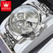 Men Watches Classic Chronograph Watch Original Quartz Wristwatch Waterproof Reloj 24 Hour Moon Phas