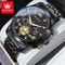 Men Watches Classic Chronograph Watch Original Quartz Wristwatch Waterproof Reloj 24 Hour Moon Phas