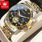 Men Watches Classic Chronograph Watch Original Quartz Wristwatch Waterproof Reloj 24 Hour Moon Phas