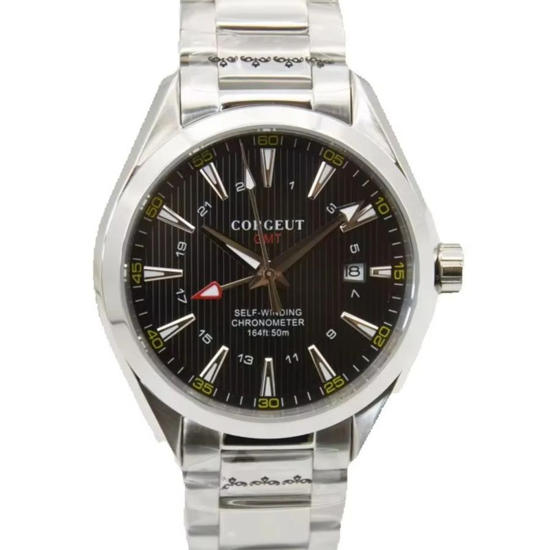 GMT Automatic Watch for Man, Sapphire Crystal, Luminous Hands, Waterproof Stainless Steel Mechanical Watch