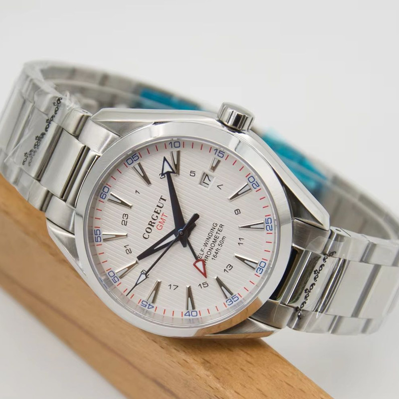 GMT Automatic Watch for Man, Sapphire Crystal, Luminous Hands, Waterproof Stainless Steel Mechanical Watch