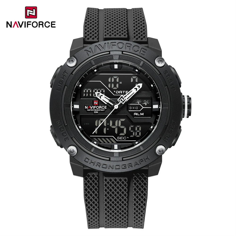 Men Waterproof Sport Watch, Quartz Digital Dual Time Wristwatch, Military Stopwatch Reloj Hombre