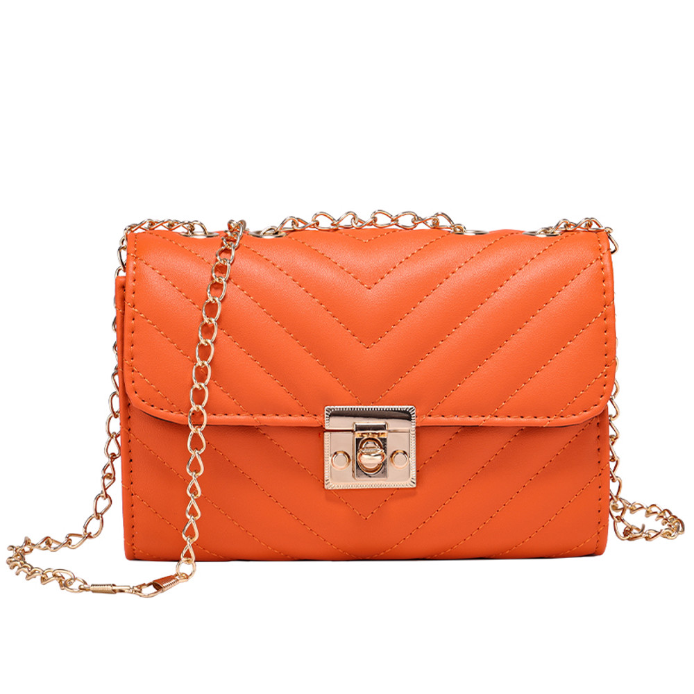 Lingge Chain Small Square Bag for Women, Stylish Lock Buckle Crossbody, Textured Shoulder Handbag for Casual Outfits