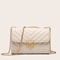 Lingge Chain Small Square Bag for Women, Stylish Lock Buckle Crossbody, Textured Shoulder Handbag for Casual Outfits