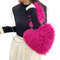 Oversized Faux Fur Heart Shape Tote Bag for Women, Mongolian Furry Handbag, Long Shoulder Strap, Soft Plush Purse